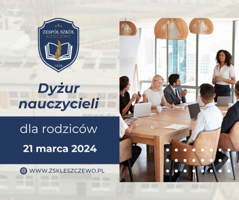 ogłoszenie dyżur nauczycieli dla rodziców