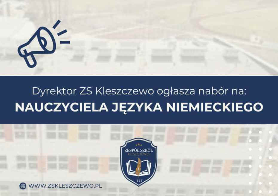 baner - ogłoszenie o pracę dla nauczyciela niemieckiego języka